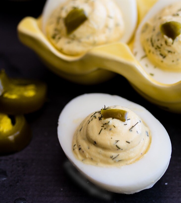 Jalapeno Dill Deviled Eggs