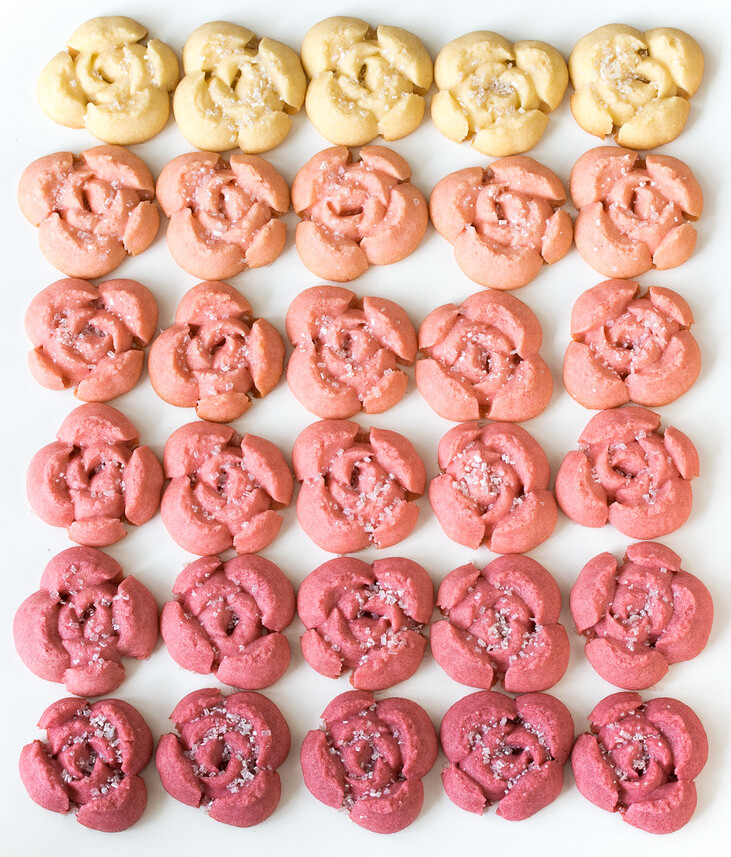 Ombre Rose Cream Cheese Spritz Cookies