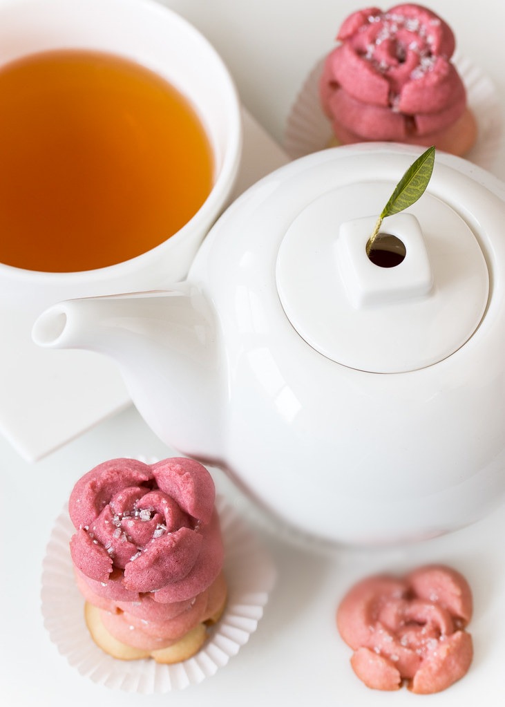 Ombre Rose Cream Cheese Spritz Cookies