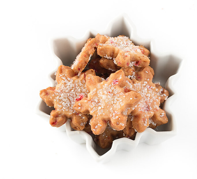 Peppermint Snowflake Shortbread Cookies
