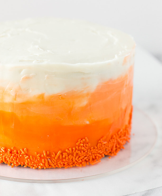 Spread sunshine with this Ombre Red Velvet Cake with Cream Cheese Frosting