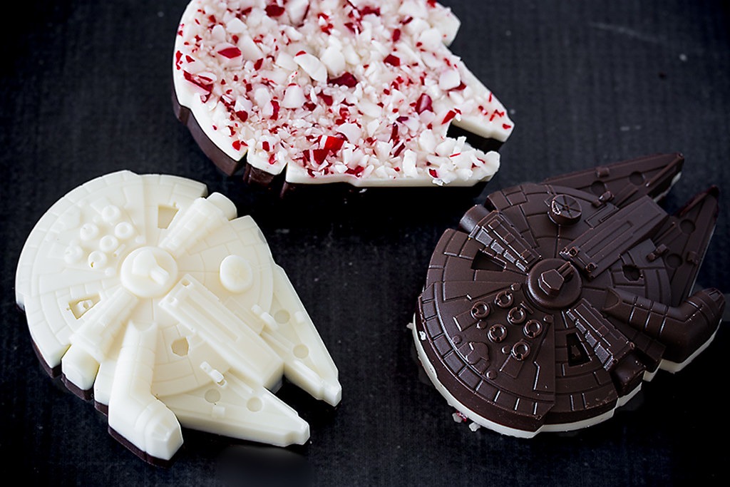 Celebrate the release of Star Wars: The Force Awakens with delicious Millennium Falcon Peppermint Bark