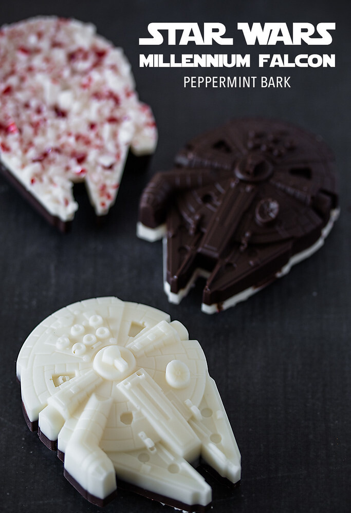 Celebrate the release of Star Wars: The Force Awakens with delicious Millennium Falcon Peppermint Bark